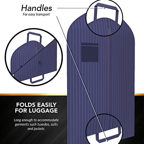 Navy Suit Garment Travel Bags -ID Tag Window, Durable Heavy Duty, Lightweight3