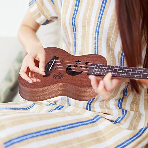 Concert Ukulele 23 inch Star & Moon Ukulele with Gig Bag for Beginner Matte Finish Ukelele