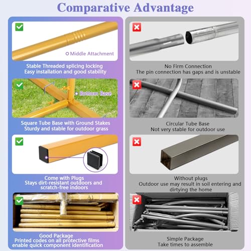 Hemmotop Metal Arch Backdrop Stand Set of 3, 6FT, 5FT, 4FT Party Arch Stands for Wedding, Birthday, Baby Shower, Bridal Shower - Balloon Arched Frame for Garden Decor, Gold Floral Arches, 3 Pieces - Image 5