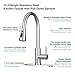 Kitchen Faucet with Sprayer (Brushed Stainless, Kitchen Faucet) (Stainless Steel Brushed, Standard Kitchen Faucet)