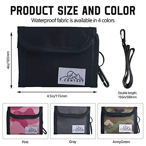 T.CONTACT Neck Wallet Lanyard Wallet with Zipper Coin Purse Card Holder for Men Women Boys Kids Gifts for Dad Card Holder for Men(Black)4