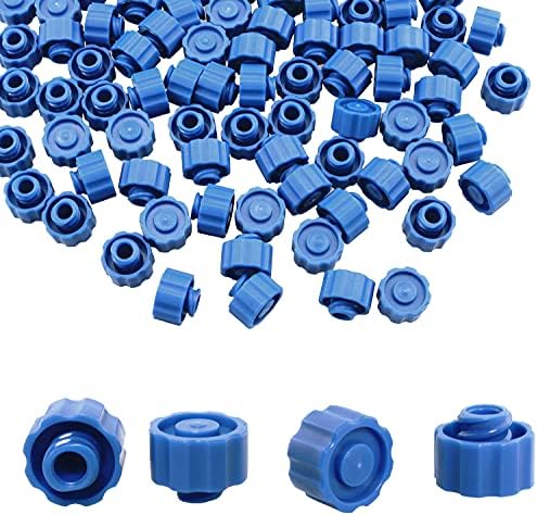Syringe Luer Lock Cap 100PCS Blue No Needle Luer Lock Caps for Feeding Tubes Lab Supplies