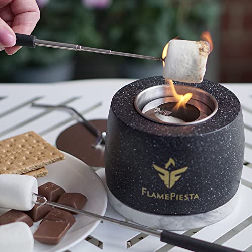 Flamefiesta Tabletop Fire Pit - Indoor Fire Pit,Table Top Firepit,Indoor Fire Pit Tabletop,Table Top Fire Pit Bowl,Small Fire Pit,Mini Fire Pit (Black) #TOP1