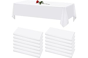 Manteles rectangulares blancos de 12 piezas