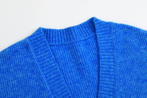 Image of Women's Knit Cardigans Open Front Long Sleeve V Neck Button Down Loose Cardigan Sweaters Cable Knit Outwear Coats