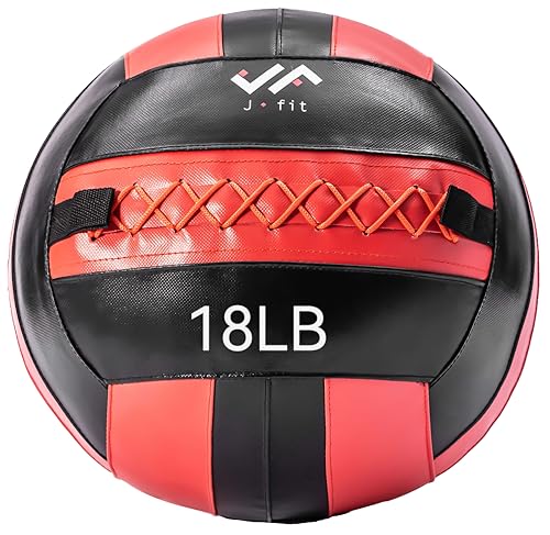 JFIT Wall Ball, Red/Black, 18 LB