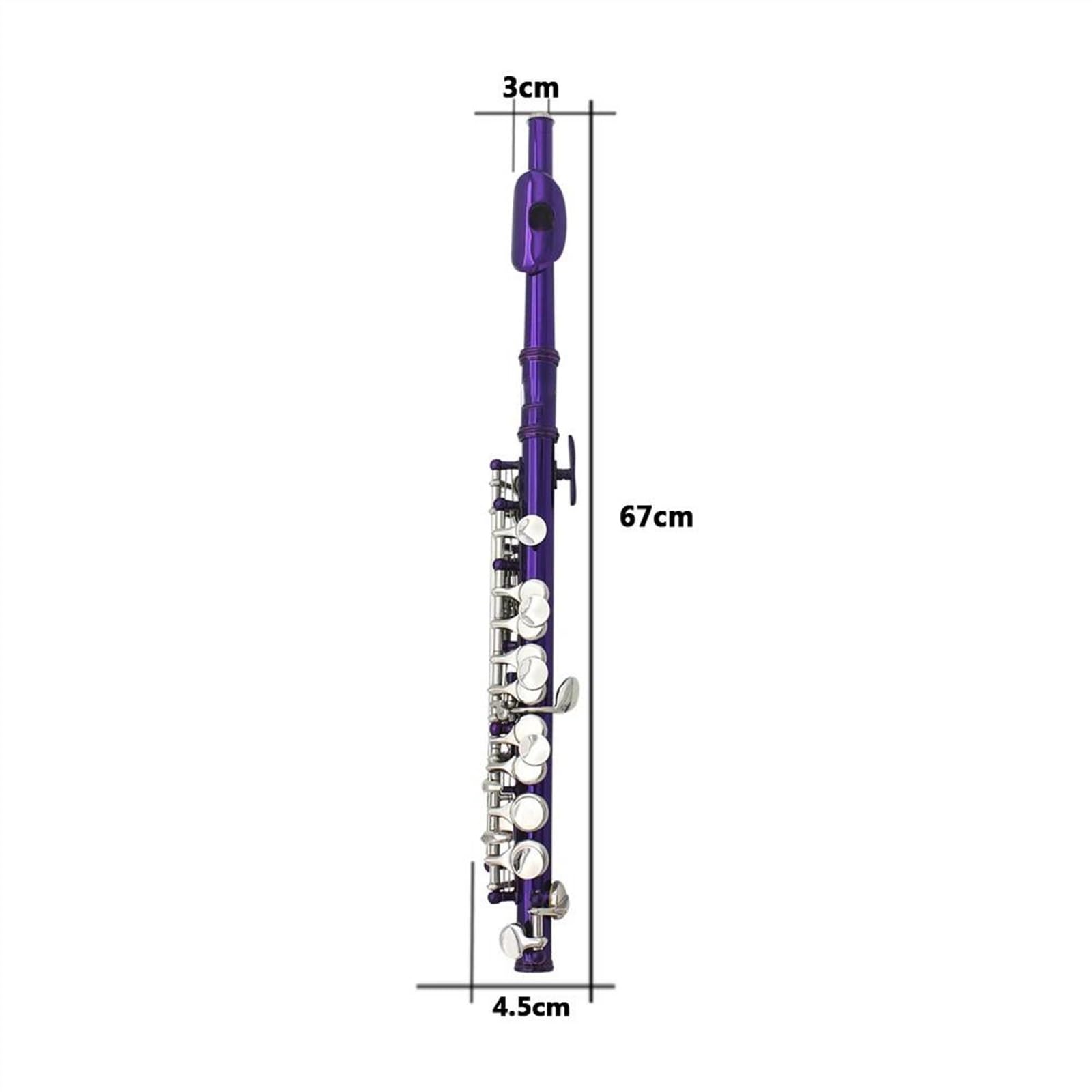 Flauto Viola Piccolo 16 Fori Chiave MI Di Mezza Misura In Cupronichel Con Custodia In Pelle