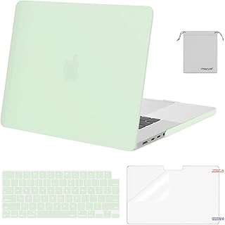 MOSISO Compatible with MacBook Pro 16 inch Case 2023 2022 2021 Release M2 A2780 A2485 M1 Pro/Max Chip with Touch ID, Plastic Hard Shell Case&Keyboard Cover&Screen Protector&Storage Bag,Honeydew Green