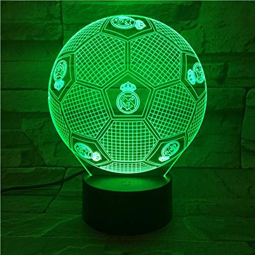 BYoubass Lámpara De Escritorio De Regalo Estilo Lámpara De Real Madrid 3D Toque Colorido Lámpara De Regalo Visual Bluetooth