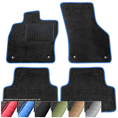 moto-MOLTICO Fußmatten Auto Velours Autoteppiche Schwarz Automatten Set 4-teilig passend für VW...