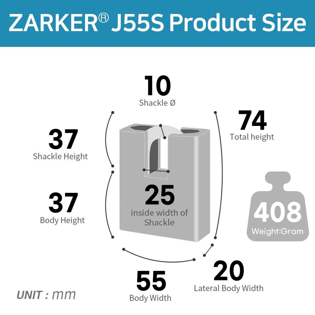 Amazon | Zarker J55S keyed Alike Padlocks-ステンレススチール