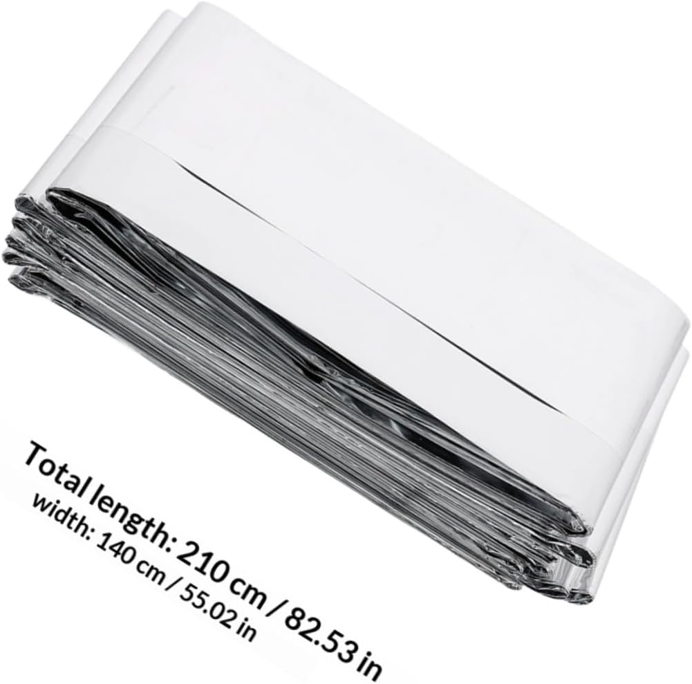 Vaguelly 4pcs Emergency Blanket Set Outdoor Windproof Thermal Survival Blanket Silver Foil Insulation Camping Warm 130x210cm for Hiking First Aid