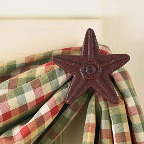 Park Designs Cast Star Curtain Hooks, Red, Includes 2 In Set #TOP1