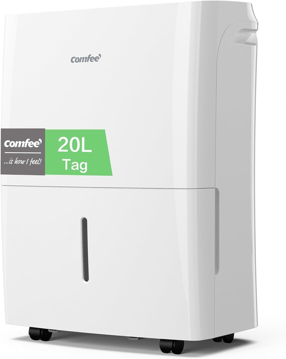 Comfee Luftentfeuchter 20L/24h,Raumgröße ca.100m³(40m²),APP-fähig,Smart modu,Timer 24H,Wassertank 3L,Gegen Feuchtigkeit,MDDF-20DEN7-WF