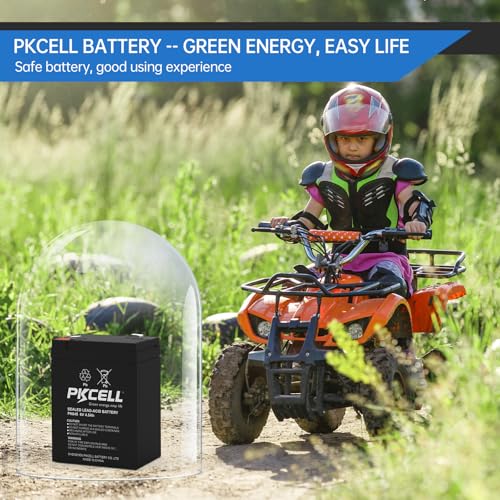 image for PKCELL 6 Volt 4.5Ah Rechargeable Sealed Lead Acid Battery, SLA Replace