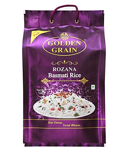 Image of GOLDEN GRAIN Rozana Basmati Rice 5Kg for Daily Consumption | Everyday Basmati Rice | Perfect For Daily Cooking | Authentic Taste With Rich Aroma | Non-Sticky & Easy To Cook | Daily Basmati Rice