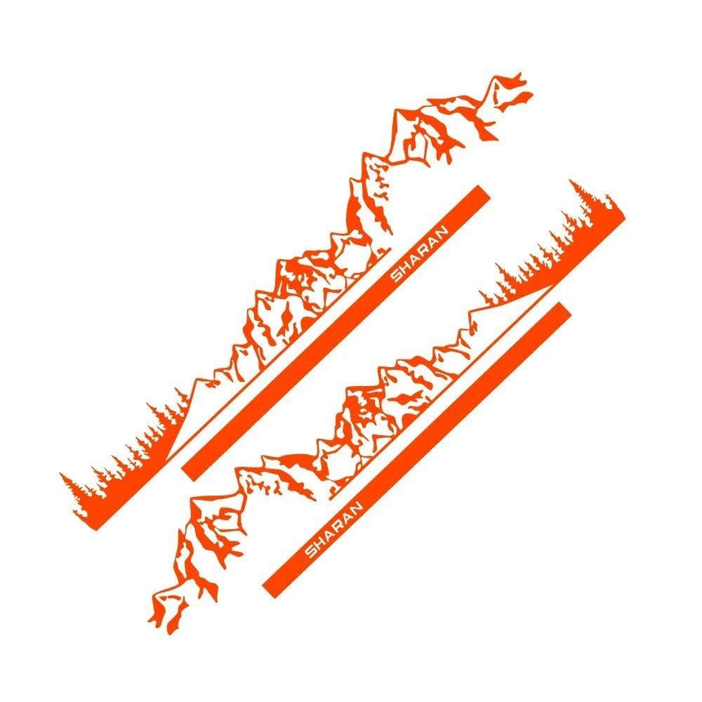 Sticker de porte Sharan 7N orange brillant idéal pour road trip en camping-car
