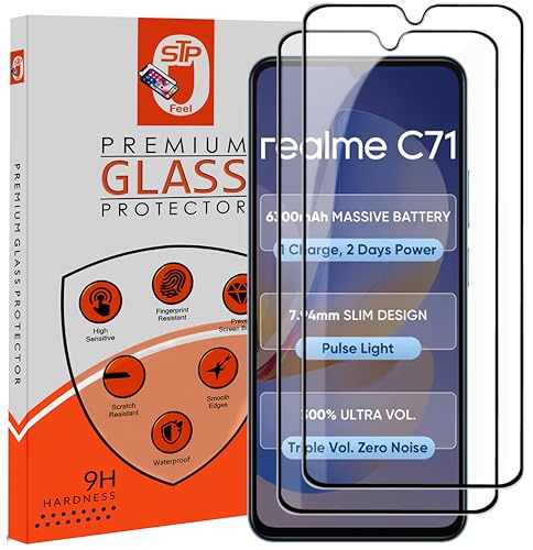 Image of Premium HD+ Tempered Glass Screen Protector Guard Compatible For Realme C71 (6.75 Inch, Pack of 2) | Edge to Edge Coverage With Easy to installation kit for Smartphone