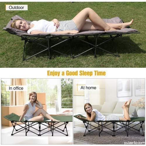 Image of Outdoor Folding Camping Beds for Adults,Portable Camp Bed with Carry Bag, Heavy Duty Foldable Single Bed, Portable Sleeping Cot Loungers for Fishing Hiking Travel Office