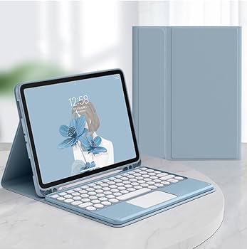 Apple iPad 第10世代 本体 ブルー キーボードケース付き Amazon | 2022 iPad 第10世代 10.9インチ キーボードケース 丸型
