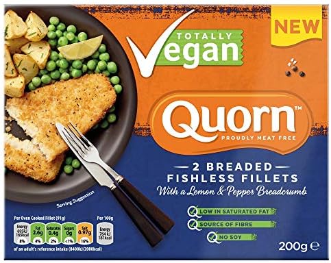QUORN Meat-free Breaded Fishless Fillets with Lemon & Pepper Breadcrumb, Pack of 2 - Vegan