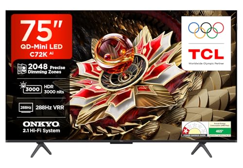 Image of TCL 189 cm (75 inches) 4K UHD Smart QD-Mini LED Google TV 75C72K