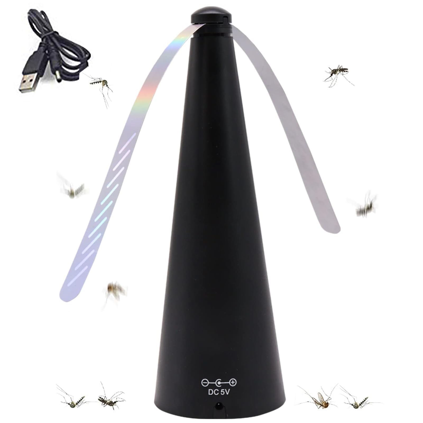 Fly Fans For Tables, Fly Spinner For Table, Effective Portable Fly Deterrent Fans for Food Tables, USB Plug-in & Batteries Powered, Portable Fan Gadgets for Indoor Oudoor Picnic BBQ Party Camping