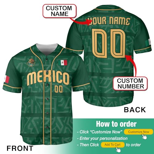 Custom Mexico Jerseys for Men, Custom Mexico Baseball Jersey Men, Mexico Jersey Men, Mexico Jersey Baseball miniatura 3