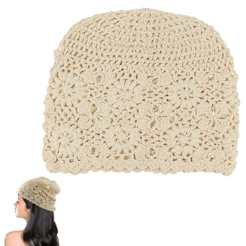 Casquette turban pour l'été anti-transpiration bonnet creux femme bleu M