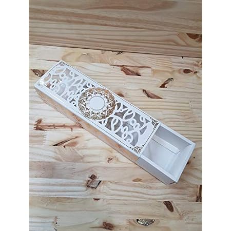 Dounia Mariage Boite A Gateau Blanc Dore 25 Pieces Amazon Fr Cuisine Et Maison