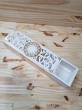 Dounia Mariage Boite A Gateau Blanc Dore 25 Pieces Amazon Fr Cuisine Et Maison