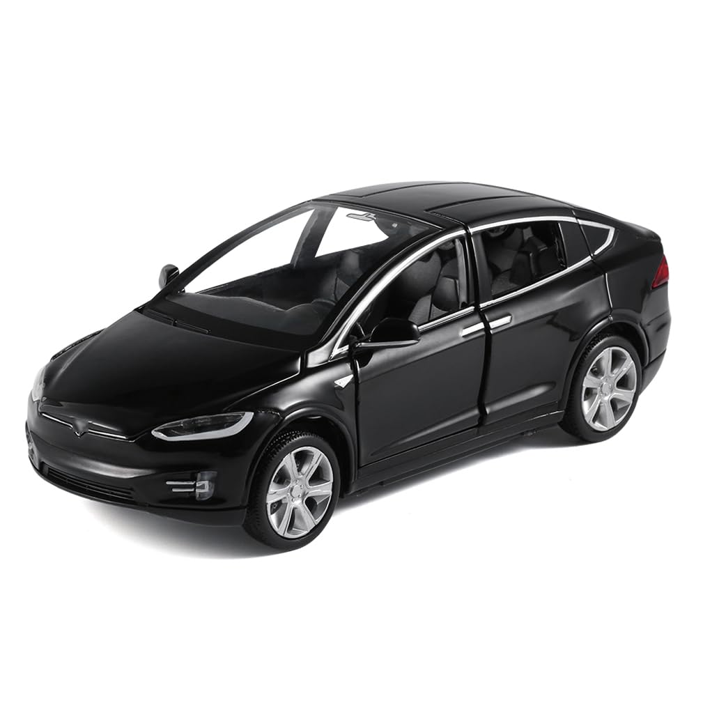 1/32 Model x Metal Die Casting Toy Car for 3 to 12 Year Old Boy Pull Back Car Toy with Sound and Lights (Black)