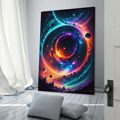 Toile murale Cosmic Spiral Portal sinyumoney 60x90 cm pour salle de bain
