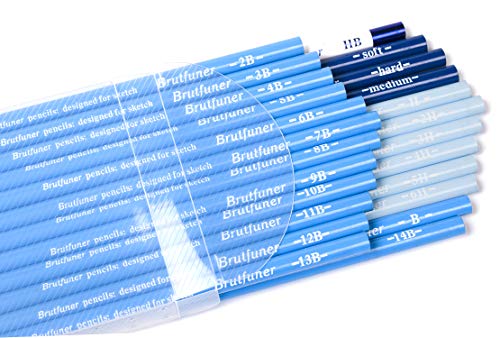 Artist Pencil Collection Best Quality 24pcs/Set H, 2H, 3H, 4H,5H, 6H, HB, B, 2B, 3B, 4B, 5B, 6B, 7B, 8B, 9B, 10B, 11B, 12B, 13B, 14B, Soft, Medium, Hard, Graphite Sketching Pencils Professional Sk