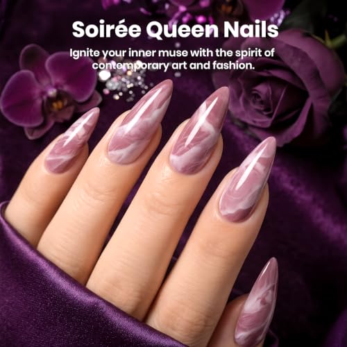 Image of Beetles Purple Gel Nail Polish Set, 23 pcs 20 Colors Soak Off UV LED | Purple Mauve Burgundy Red Pink Nude Cat Eye Shades With Base Coat, Glossy Top Coat Matte Finish