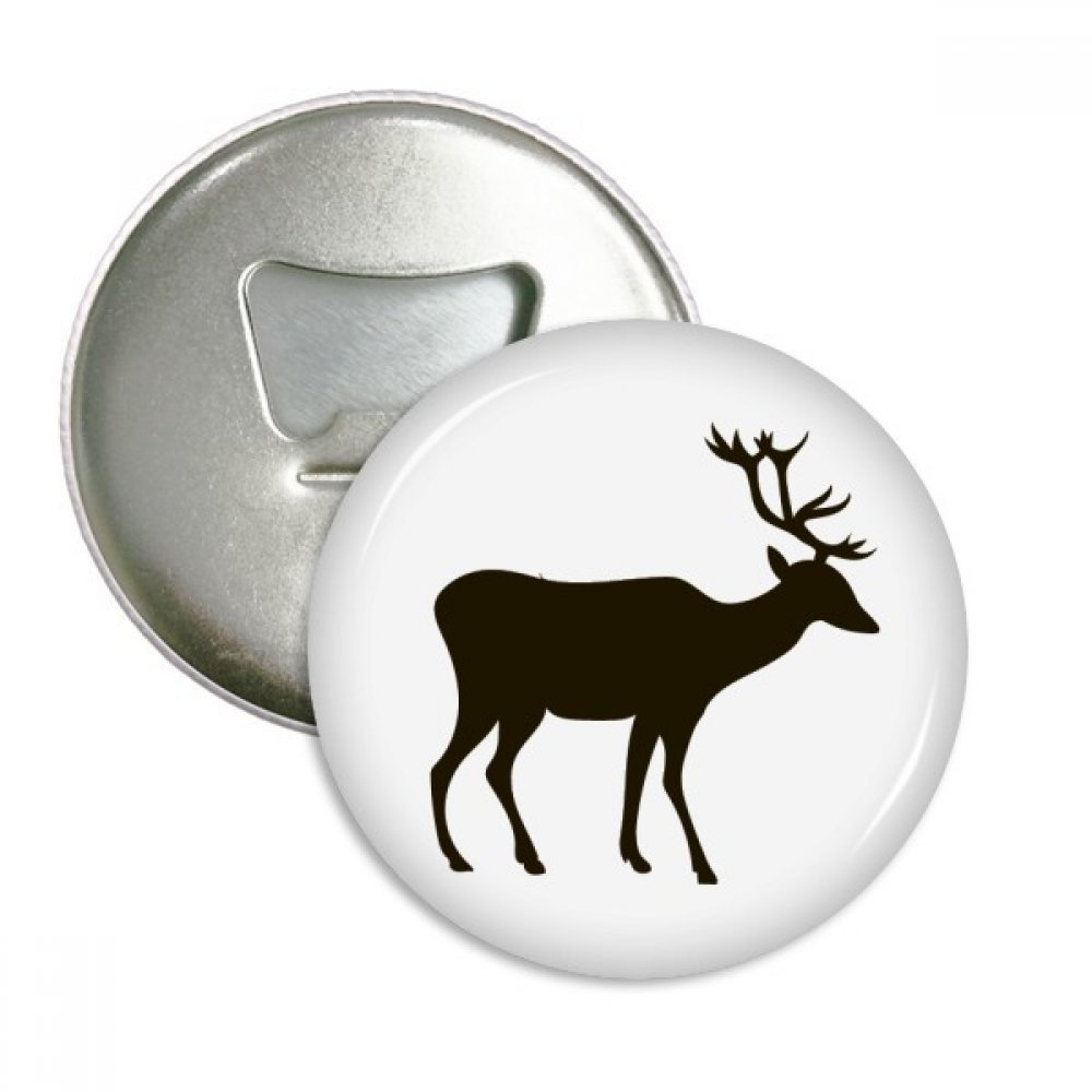 Ouvreur aimanté cerf noir mignon lot de 3 badges argentés, idée cadeau originale