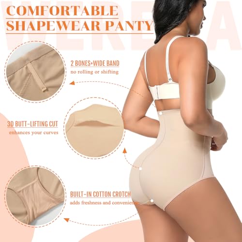 Image of Werena Tummy Control Shapewear for Women High Waisted Body Shaper Panties Seamless Shaping Underwear Panty Girdle