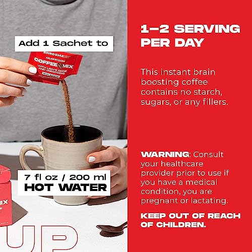 Shroomzup Mushroom Coffee Instant (15 Pack) - Lion's Mane And Cordyceps - Superfood Coffee For Keto, Vegan, Paleo - Arabica And Robusta Instant Coffee Packets Ground Powder Brain Focus, Productivity #TOP2