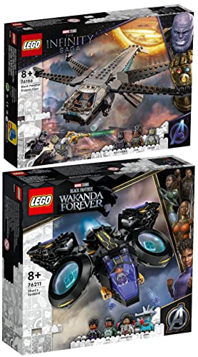 Lego 76211 Shuris Uccello solare & 76186 Black Panthers Libellula