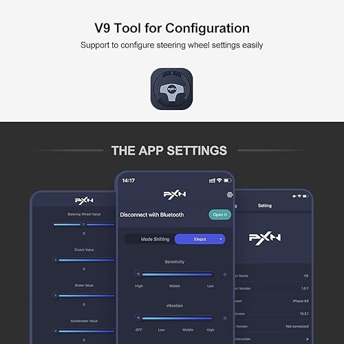 Miniatura 7 de PXN Racing Wheel Steering Wheel - V9 Driving Wheel 270 900 Degree Vibration Gaming Steering Wheel with Shifter and Pedal for PS4PCXbox OneXbox