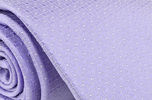Moda Di Raza Men's Neckties - 3 Inch Tie - Gift Box Sets - Light Purple Tie With Cuff-Link In Box #TOP2