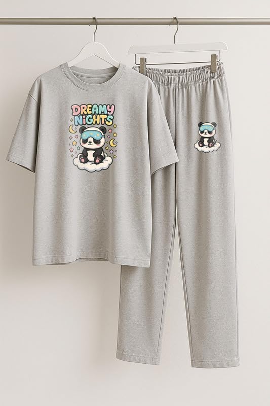 Image of My Swag Womens Cotton Night Suit | T-Shirt and Lower | Summer and Winter Sleepwear