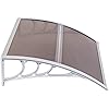 Awnings for Doors Windows 40×32 Polycarbonate Door Window Awnings Exterior Patio Entry Door Front Door Overhang Awning Canopy for Rain Shutter Snow and UV Protection Hollow Sheet Brown Board