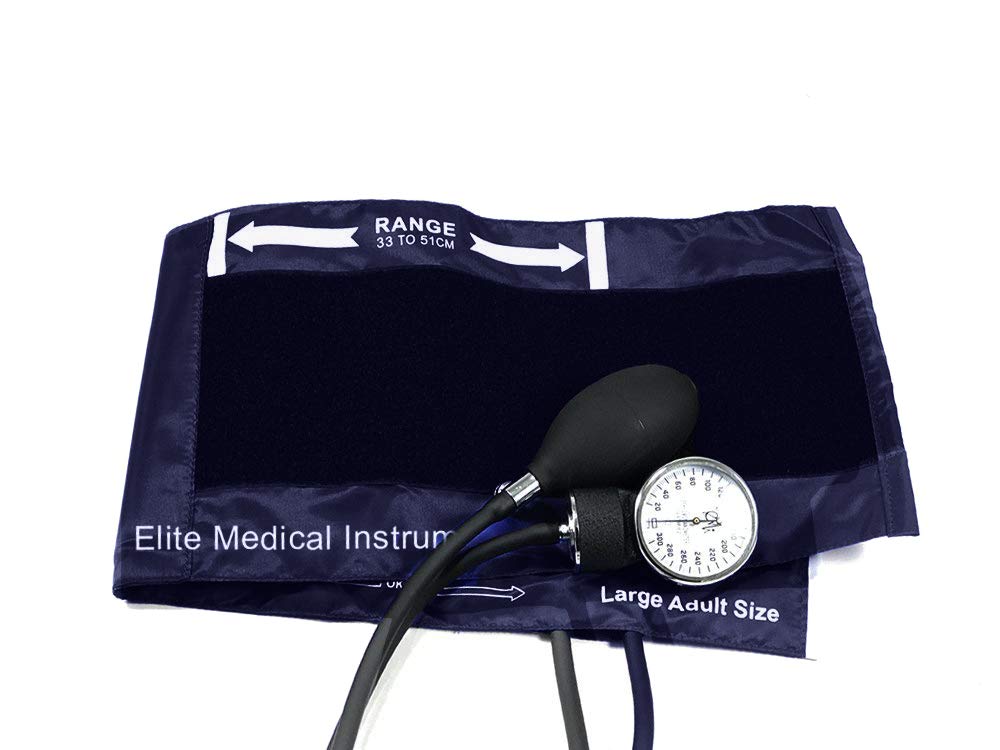 Navy Aneroid Blood Pressure Monitor - Large Adult Cuff -1