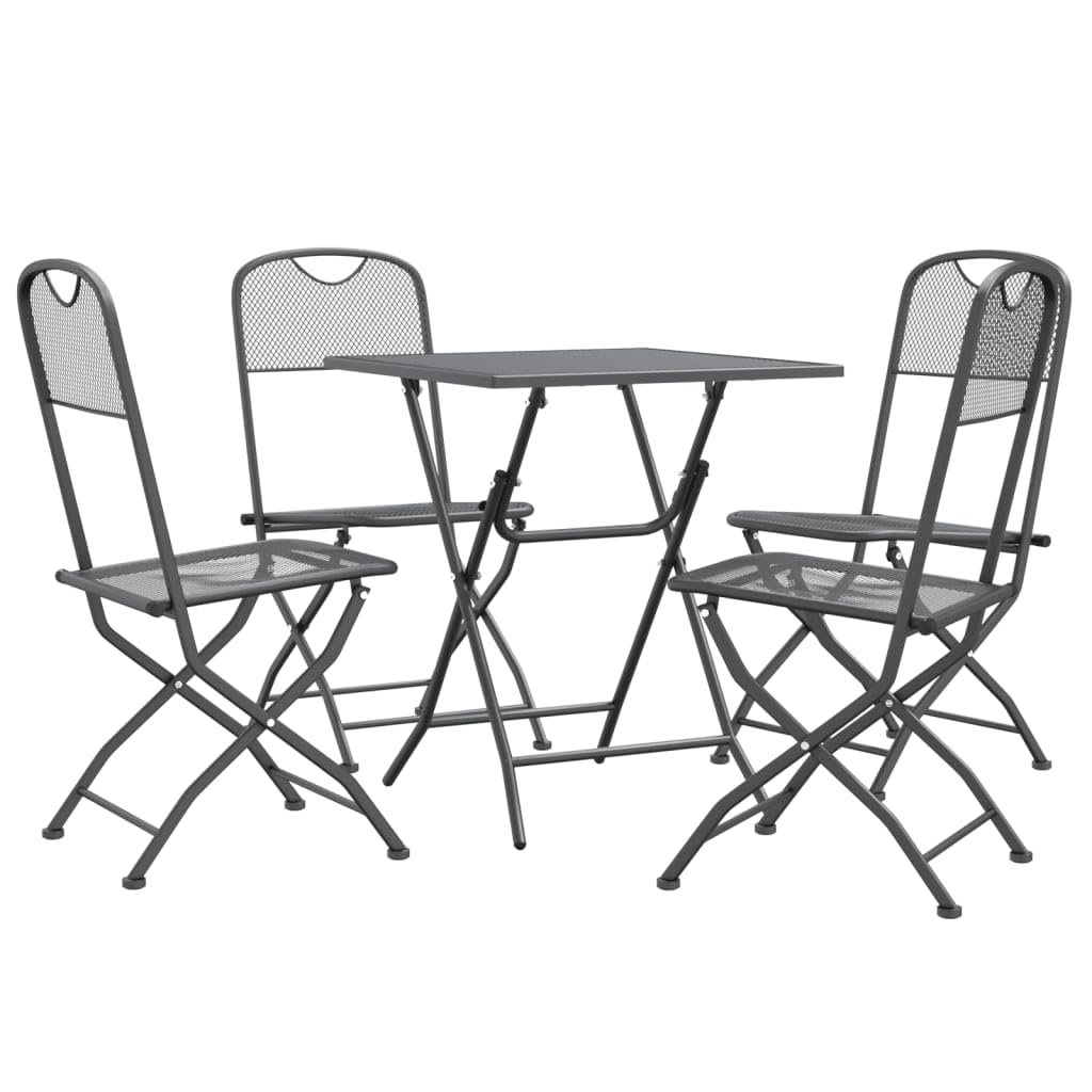 Set di mobili da giardino per terrazze, mobili da balcone, 5 pezzi, grigio antracite