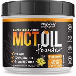 Intentionally Bare MCT Oil Powder French Vanilla MCT Coffee Creamer – C8 MCT Oil Powder for Energy Mood & Metabolism – No Grit MCT Powder Excellent in Baking Shakes & Keto Creamer for Coffee – 40 Ser