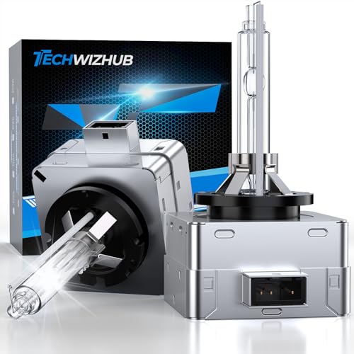 TechWizHub D1S Xenon HID Bulbs, 6000K 35W Cool White High/Low Beam 66144 66140 85140 85415 Replacement Bulb, Easy Installation, Pack of 2