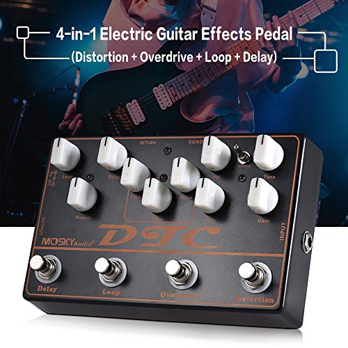 KINGDUO DTC 4 en 1 Pédale D’Effets pour Guitare Électrique avec Délai À Boucle D’Overdrive Distorsion - Les Beatles, Paul McCartney, John Lennon, RIngo Starr, George Harrison KINGDUO DTC 4 en 1 Pédale D'Effets pour Guitare Électrique avec Délai À Boucle D'Overdrive Distorsion – Image 6