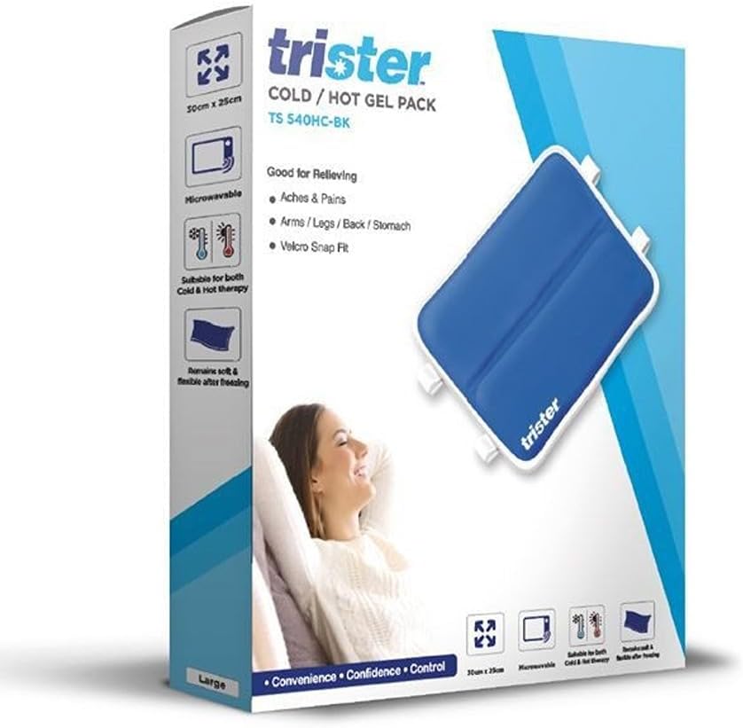 Trister Hot/Cold Gel Pack Large TS-515HC-L - Microwavable & Freezable Reusable Pain Relief - 30x25cm - Flexible for Fever, Migraines, Sports Injuries