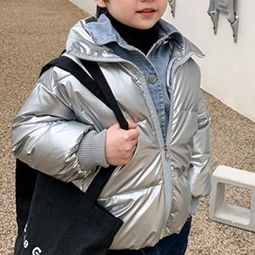 Boys Girls Metallic Puffer Jacket Kids Winter Coat Light Quilted Bubble Jacket Waterproof Insulated Shiny Down Coat4